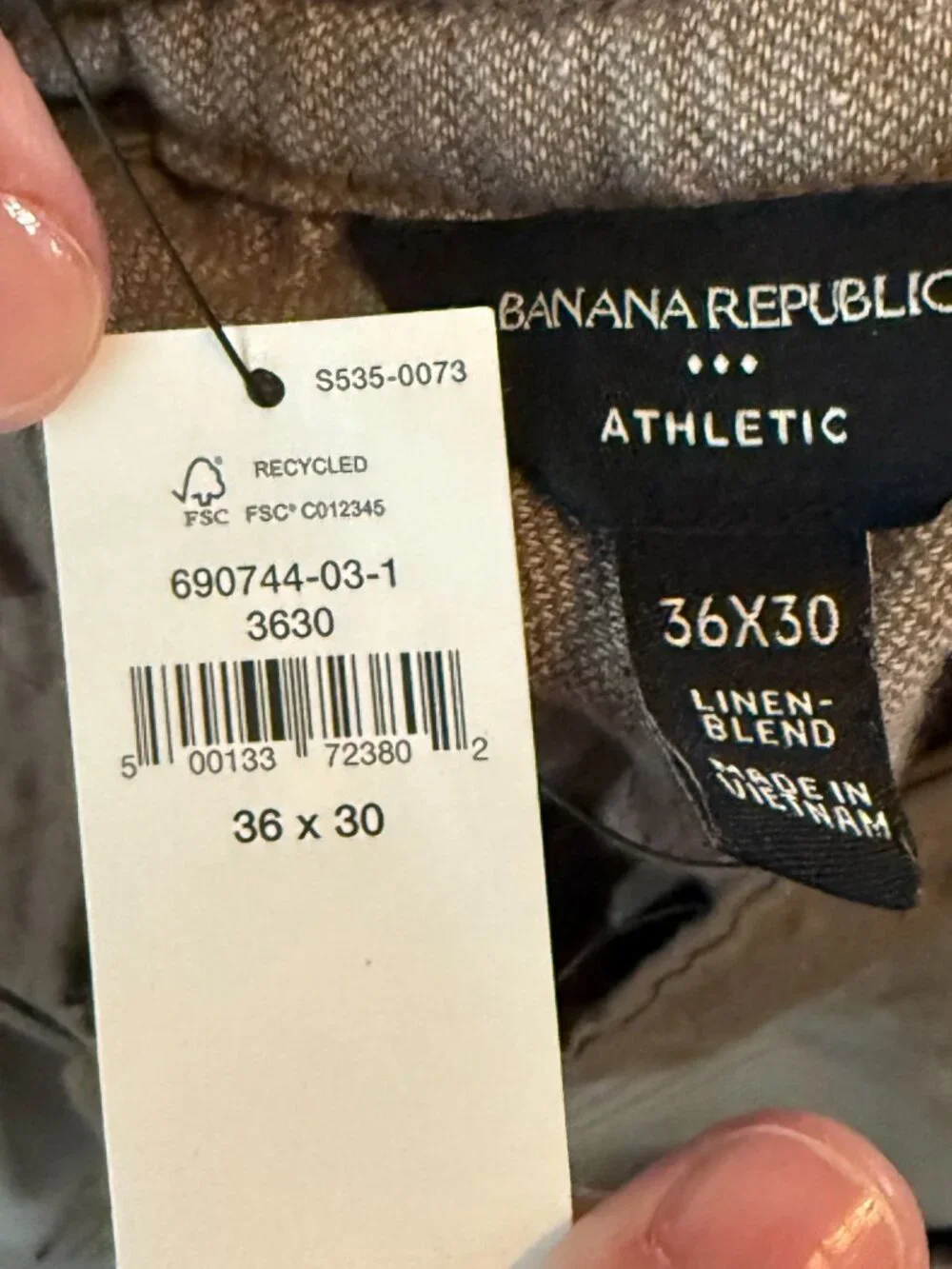 Banana Republic Athletic Fit Linen Blend Pants Men’s 36x30 Brown NWT